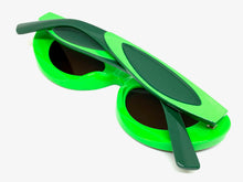 Contemporary Modern Retro Raver Party SUNGLASSES Funky Green Frame 2123