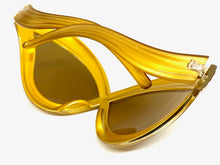 Oversized Exaggerated Modern Retro Futuristic Style SUNGLASSES Large Gold Frame 2159