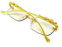 Classy Elegant Sophisticated Luxury Style Clear Lens EYEGLASSES Rimless Gold Frame E0661