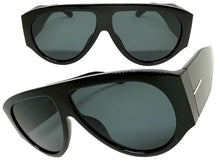 Oversized Classic Vintage Retro Style SUNGLASSES Large Super Thick Black Frame Dark Lens 15013