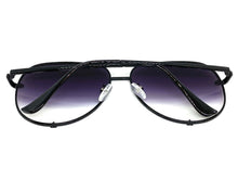 Classic Vintage Retro Aviator Style SUNGLASSES Black Frame Gray & Clear Lens P0218