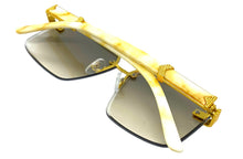 Men's Classy Elegant Luxury Retro Hip Hop Style SUNGLASSES Gold & Marble Frame 5209