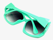 Oversized Exaggerated Vintage Retro Style SUNGLASSES Huge Turquoise Frame 1222