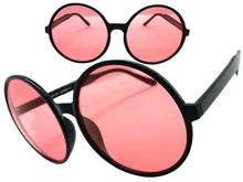 Oversized Classic Vintage Retro Style SUNGLASSES X-Large Round Black Frame 1734