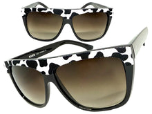 Oversized Classic Vintage Retro Style SUNGLASSES Large Black Frame Cow Pattern 1201