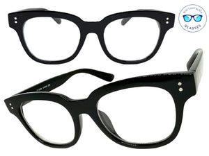 Classic Vintage Retro Style Clear Lens Blue Light Block Computer EYEGLASSES Black Frame I135