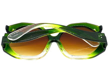 Oversized Vintage Retro Style SUNGLASSES X-Large Huge Green Frame 80848