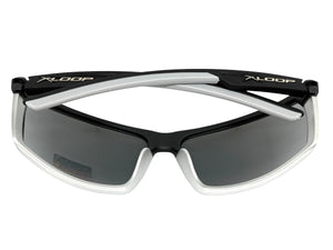 Sporty Wrap Around Cycling Fishing Biker SUNGLASSES Sleek Black & Silver Frame - Mirror Lens 2723