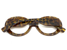 Oversized Classic Vintage Retro Style Large Round Leopard Lensless Eye Glasses- Frame Only NO Lens 6753