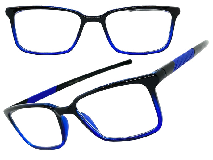 Classy Contemporary Modern Style READING GLASSES READERS Black Frame Lens Strength +2.00