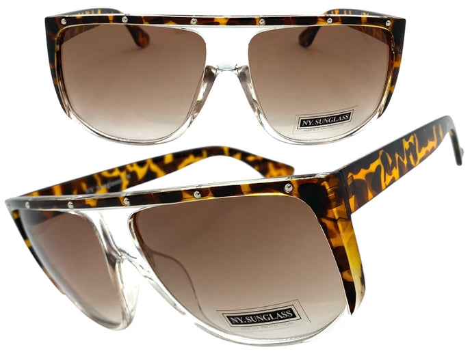 Oversized Exaggerated Vintage Retro Style SUNGLASSES Large Square Tortoise Frame 6672