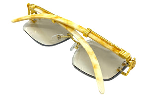 Men's Classy Elegant Luxury Retro Hip Hop Style SUNGLASSES Gold & Marble Frame 5256