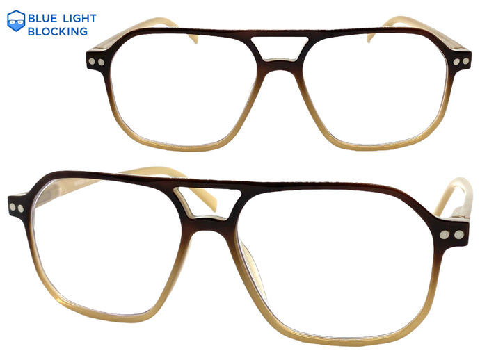 Classic Vintage Retro Aviator Style READING GLASSES READERS Brown Frame Lens Strength +3.00