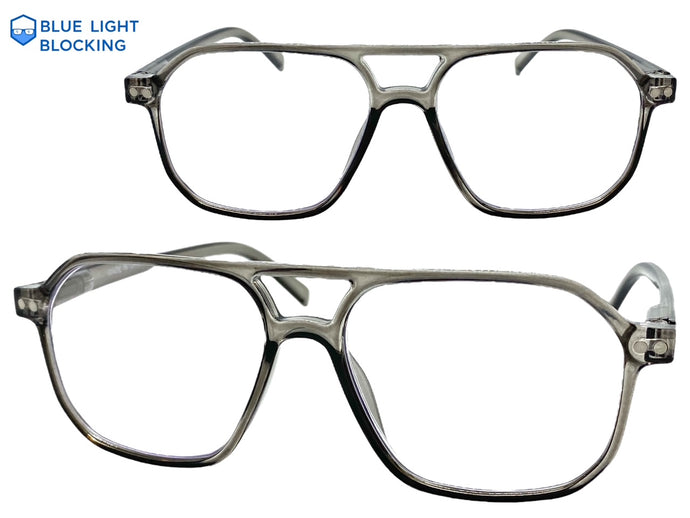 Classic Vintage Retro Aviator Style READING GLASSES READERS Gray Frame Lens Strength +2.50