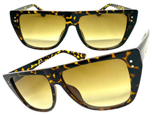 Classic Vintage Retro Style SUNGLASSES Square Tortoise Frame - Light Gradient Tint 1876