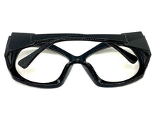 Oversized Exaggerated Vintage Retro Style Clear Lens EYEGLASSES Large Black Frame E2019
