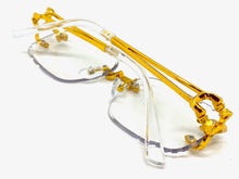 Classy Elegant Luxury Modern Designer Style Clear Lens EYEGLASSES Gold Rimless Frame 5294