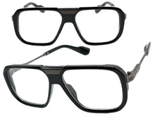 Classic Vintage Retro Hip Hop Rapper Style Clear Lens EYEGLASSES Black & Gunmetal Frame 76006