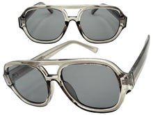Classic Vintage Retro Style SUNGLASSES Large Thick Gray Acetate Frame C005