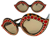 Oversized Exaggerated Classic Retro Cat Eye Style SUNGLASSES Bling Leopard Frame - Beige Lens 8120 (Copy) (Copy)