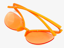 Futuristic Contemporary Modern Wrap Style SUNGLASSES Neon Orange Frame 1226