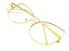 Oversized Exaggerated Retro Cat Eye Style Clear Lens EYEGLASSES Huge Gold Frame AB274