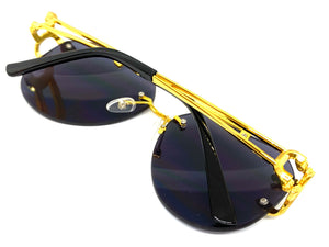 Men's Classy Elegant Luxury Modern Retro Style SUNGLASSES Large Gold Frame 27667