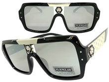 Classic Hardcore Biker Gangster Hip Hop Style SUNGLASSES Black Frame Chrome Lens 5468