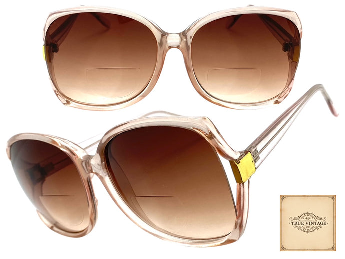 Oversized Classic TRUE Vintage Retro Style BIFOCAL READING SUNGLASSES READERS Big Frame Lens Strength +1.75