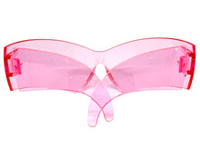 Oversized Space Futuristic Robotic Cyclops Shield Costume Party SUNGLASSES Huge Pink Lens 2170