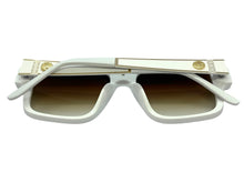 Classic Vintage Retro Luxury Hip Hop Rapper Style SUNGLASSES Large White & Gold Frame 3078