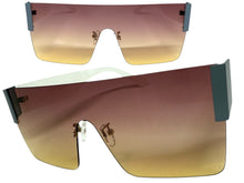 Oversized Exaggerated Modern Retro Shield Style SUNGLASSES Large Rimless Frame 2270
