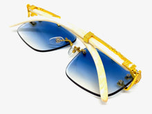 Men's Classy Elegant Luxury Retro Hip Hop Style SUNGLASSES Gold & Marble Frame E0932