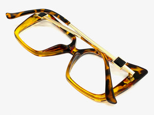 Classic Vintage Retro Style Clear Lens EYEGLASSES Leopard Optical Frame - RX Capable 4291