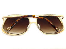 Exaggerated Classic Vintage Retro Style SUNGLASSES Square Gold Frame 2312