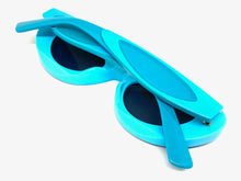 Contemporary Modern Retro Raver Party SUNGLASSES Funky Turquoise & Blue Frame 2123