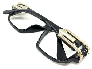 Classic Vintage Retro Hip Hop Rapper Style Clear Lens EYEGLASSES Black & Silver Frame 5408 (Copy)