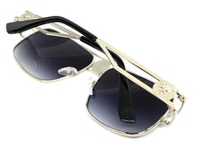 Classic Elegant Luxury Hip Hop Aviator Style SUNGLASSES Silver Frame 7736