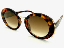 Exaggerated Vintage Retro Funky Hippie Style SUNGLASSES Round Tortoise & Gold Frame P8216