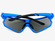 Oversized Retro Sporty Wrap Around Style SUNGLASSES Large Blue Frame 9046