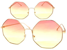 Oversized Exaggerated Vintage Retro Style SUNGLASSES Large Rose Gold Octagon Frame 4150