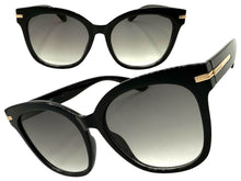 Oversized Exaggerated Vintage Retro Style SUNGLASSES Large Black Frame - Light Tint Lens 9091