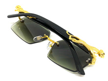 Classy Elegant Sophisticated Modern Luxury Style SUNGLASSES Gold & Black Frame E0969