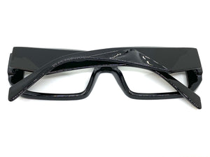 Classy Modern Contemporary Style Clear Lens EYEGLASSES Thick Black Frame 81254