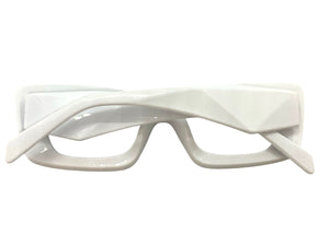 Exaggerated Vintage Retro Style Clear Lens EYEGLASSES Thick White Frame 81260