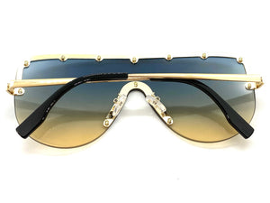 Oversized Exaggerated Modern Retro Style SUNGLASSES Large Gold Frame 2280