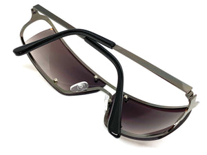 Contemporary Modern Wrap Style SUNGLASSES Gunmetal Frame E0943