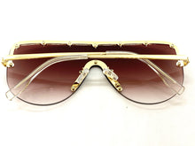 Oversized Exaggerated Modern Retro Style SUNGLASSES Large Gold Frame 2280