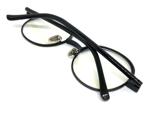 Classic Vintage Retro Style Clear Lens EYEGLASSES Round Black Frame 8143