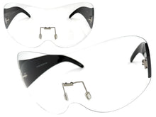 Oversized Exaggerated Modern Retro Shield Style SUNGLASSES X-Large Frame - Clear Lens 4679